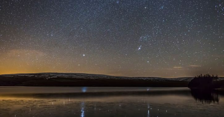 view of the starry night sky at Tunstall Reservoir, County Durham and North Pennines National Landscape